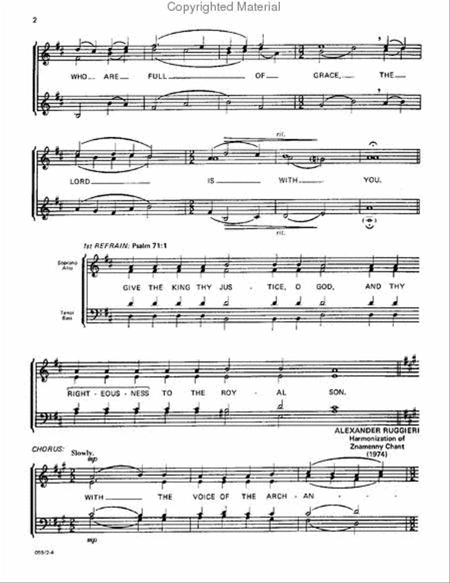 With the Voice of the Archangel (Annunciation) SSAA scores gallery preview page 3