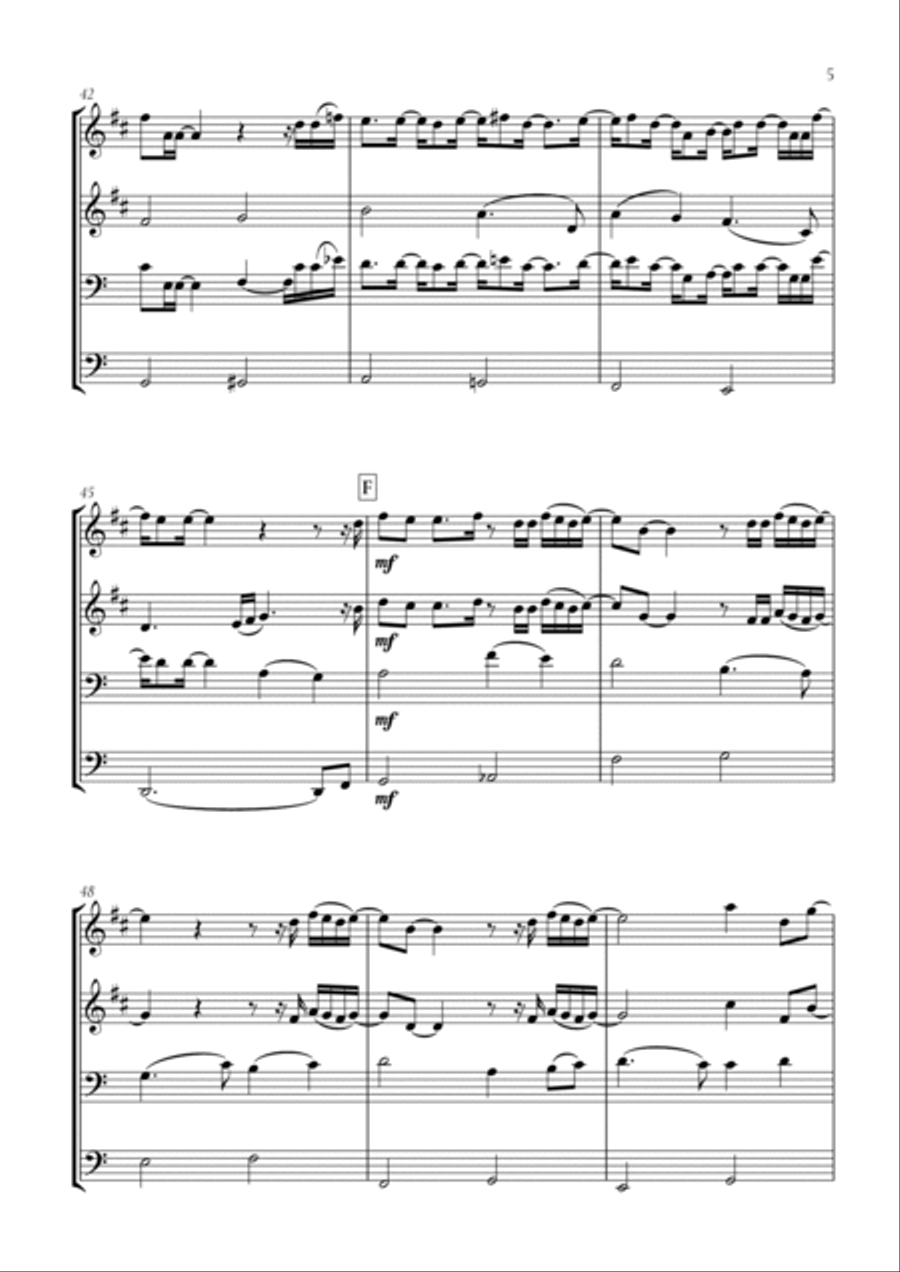 When We Were Young Brass Quartet scores gallery preview page 5