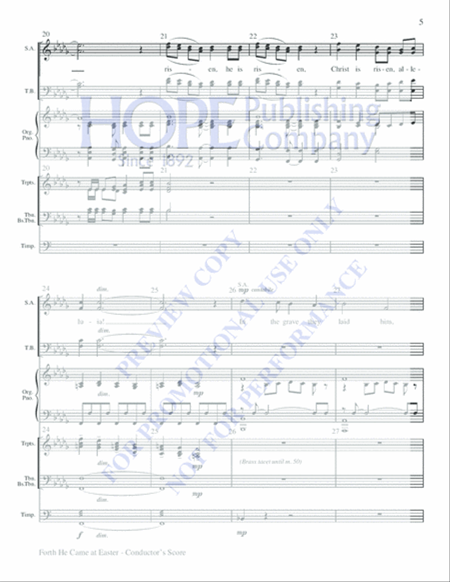 Forth He Came at Easter 4-Part scores gallery preview page 5