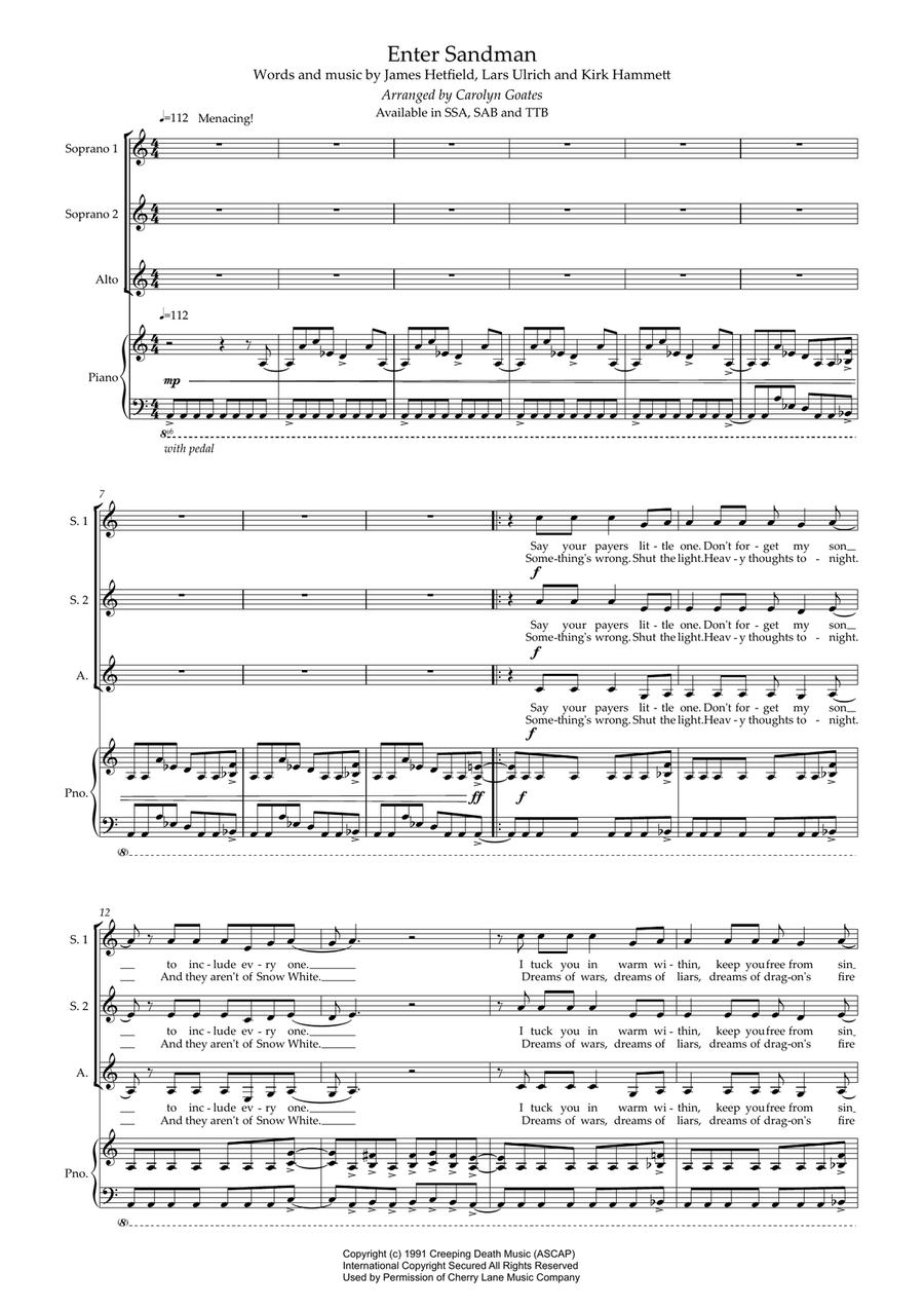 Enter Sandman SSA scores gallery preview page 1