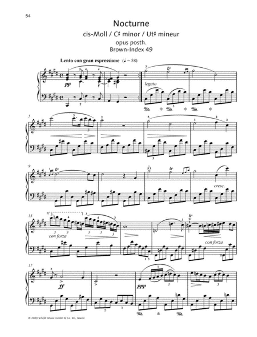 Nocturne C-sharp minor Piano Solo scores gallery preview page 2