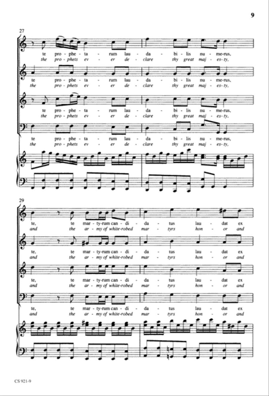 Te Deum - Choral Score