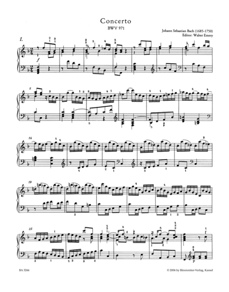 Italian Concerto, BWV 971
