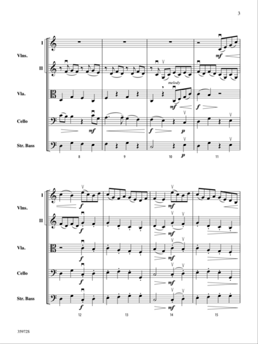 Aria (from the opera Orfeo ed Euridice) String Orchestra scores gallery preview page 3