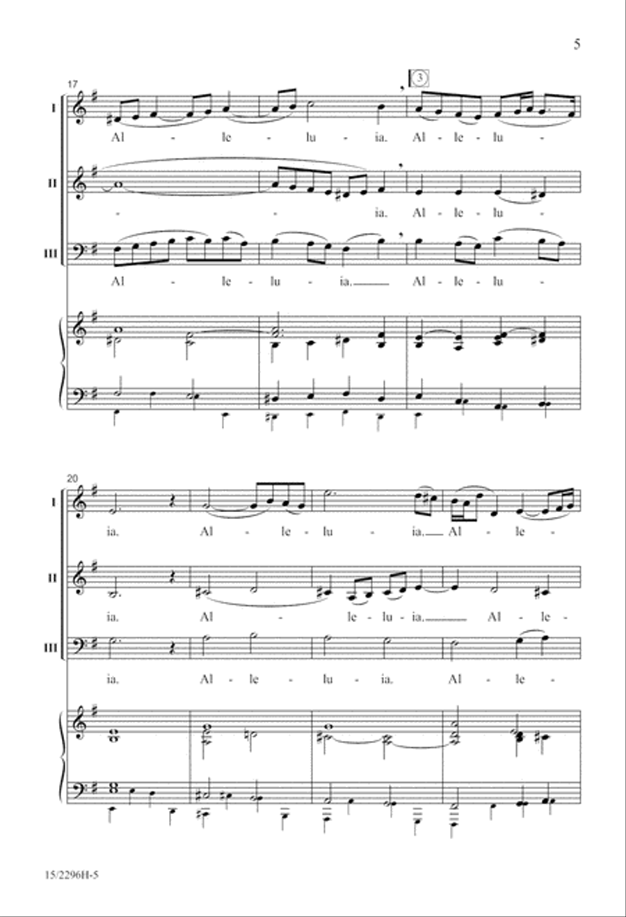 A Gentle Alleluia 3-Part scores gallery preview page 5