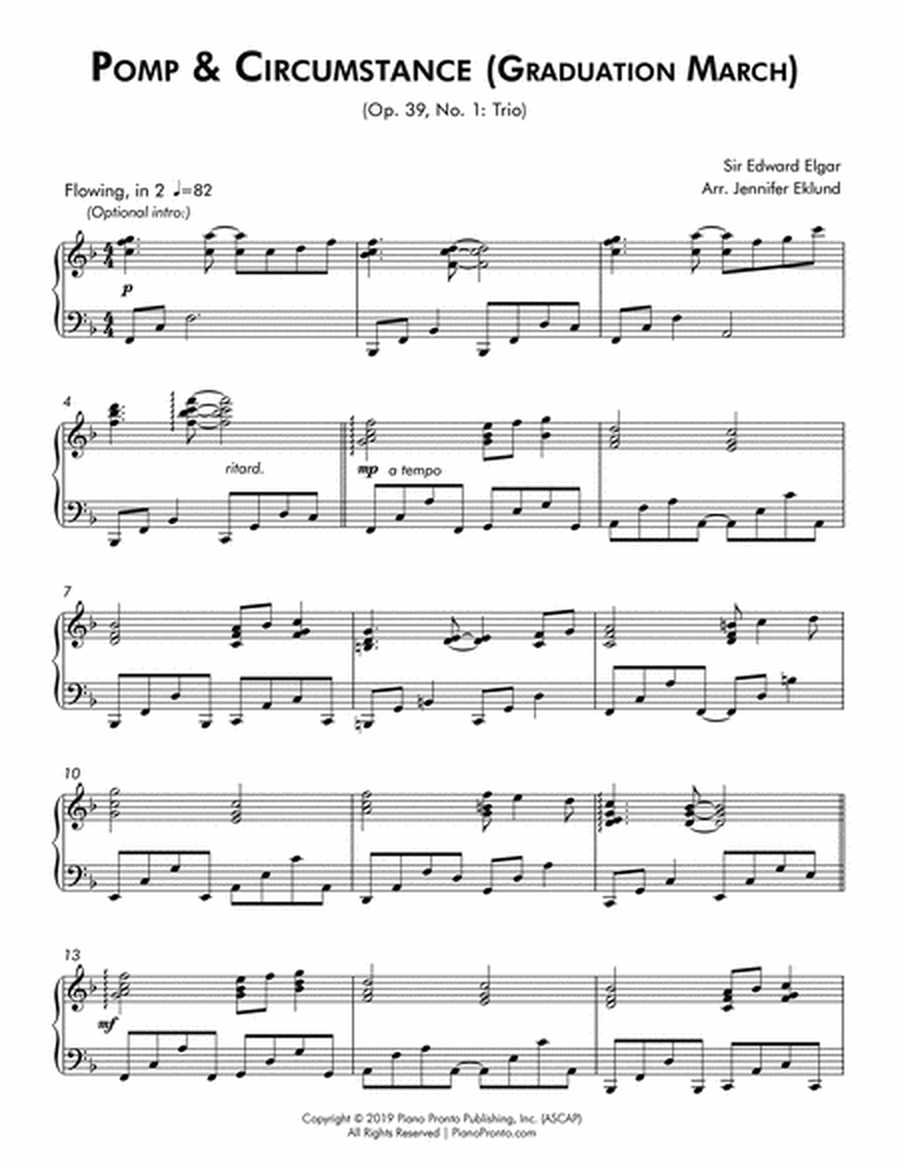 Pomp & Circumstance (Late Intermediate Piano) image number null