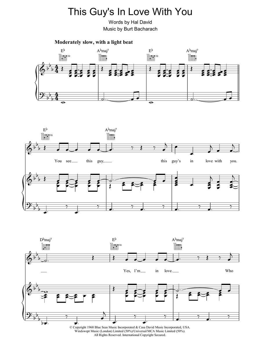 This Guy's In Love With You Piano, Vocal, Guitar scores gallery preview page 1