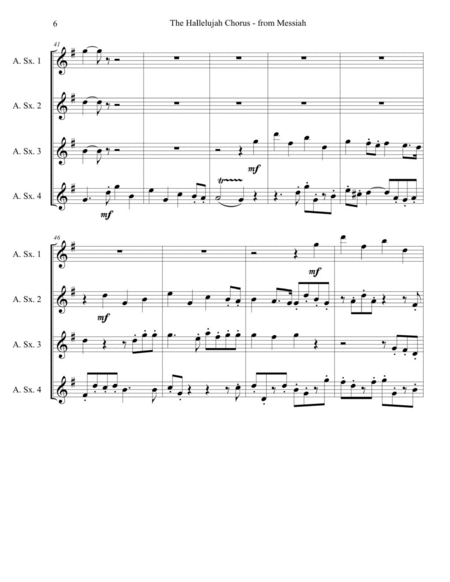The Hallelujah Chorus - from Messiah for 4 alto saxophones