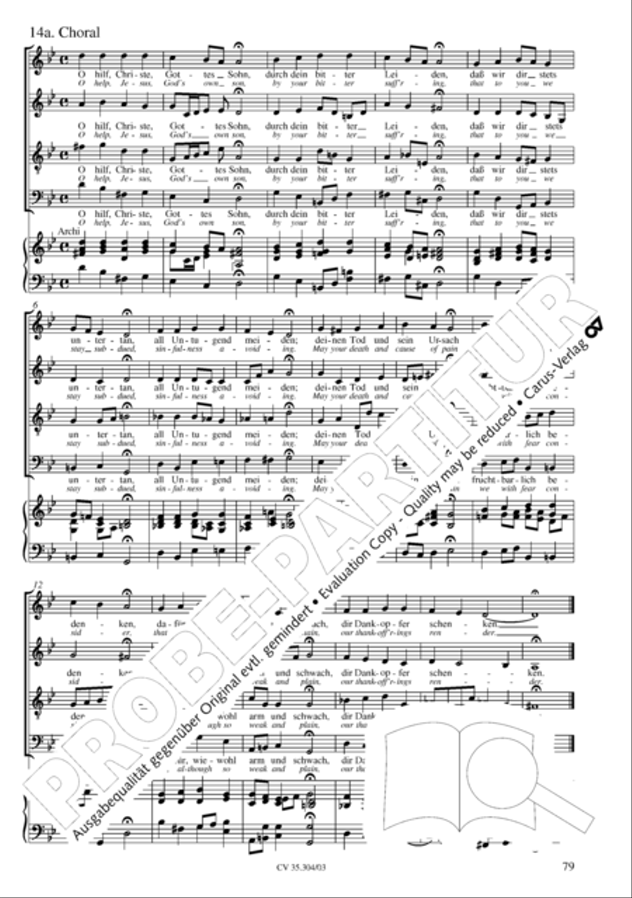 St. Mark Passion (Markus-Passion) 4-Part scores gallery preview page 80