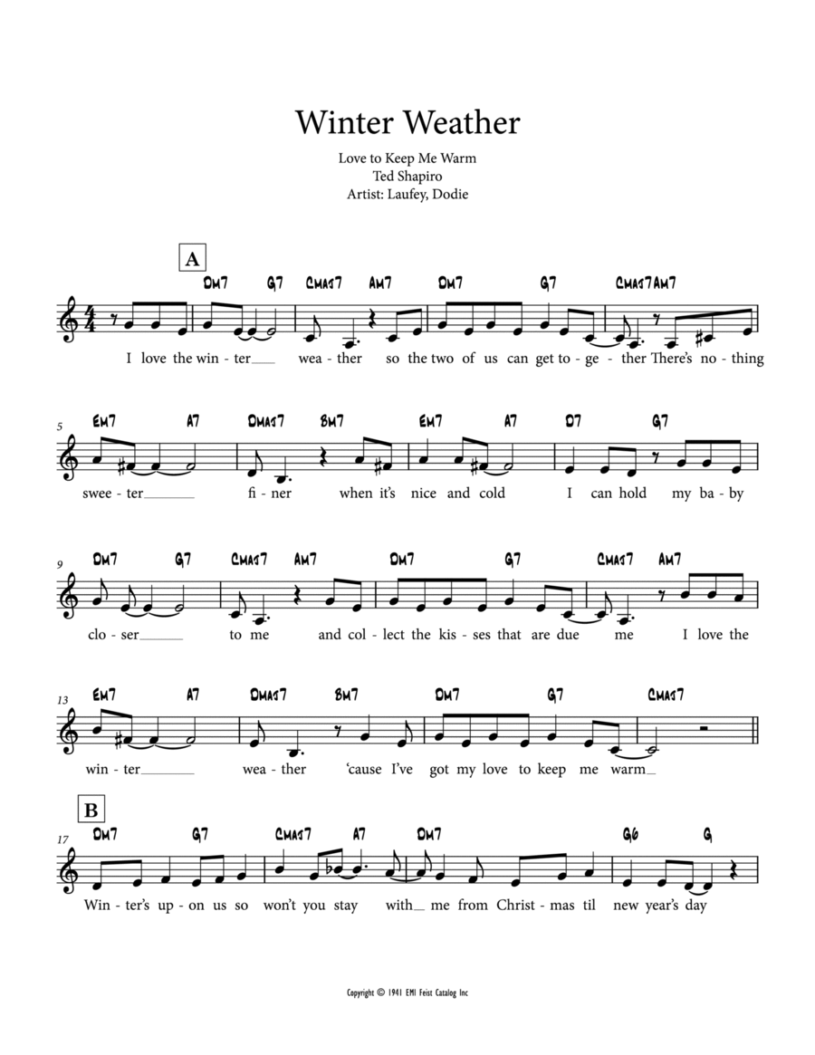 Winter Weather Piano scores gallery preview page 1