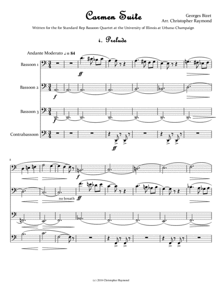 Carmen Suite - for bassoon quartet image number null