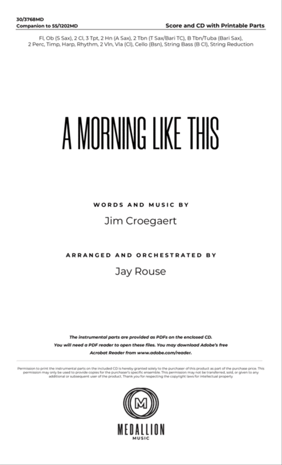 A Morning Like This - Orchestral Score and CD with Printable Parts