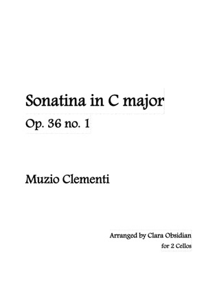 Book cover for Clementi: Sonatina Op. 36, No. 1 (Complete) arr for 2 Cellos [Solo and Accompaniment]