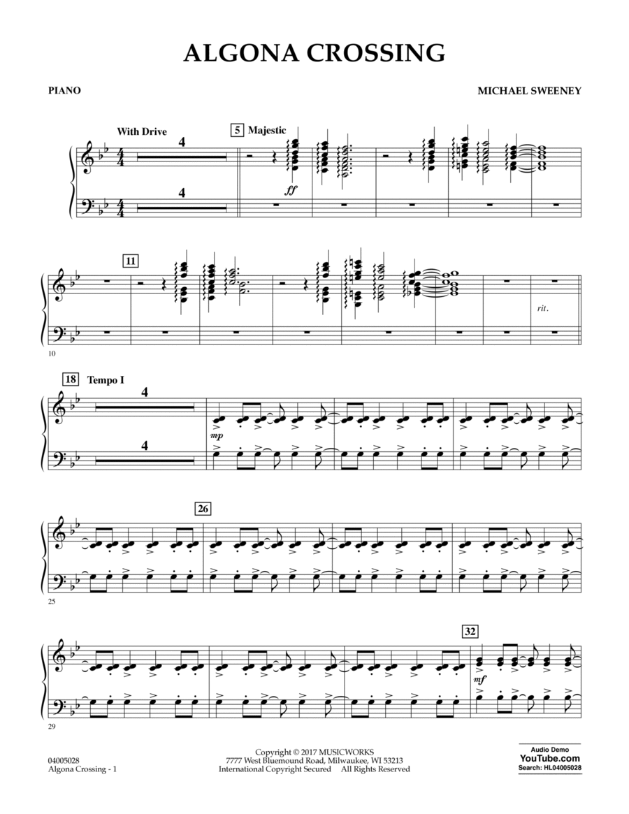 Algona Crossing - Piano Algona Crossing - Piano Piano scores gallery preview page 1