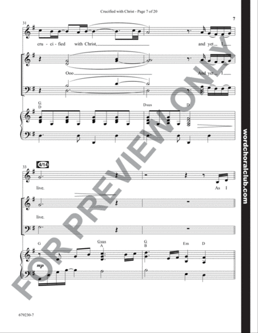 Crucified with Christ - Anthem 4-Part scores gallery preview page 7