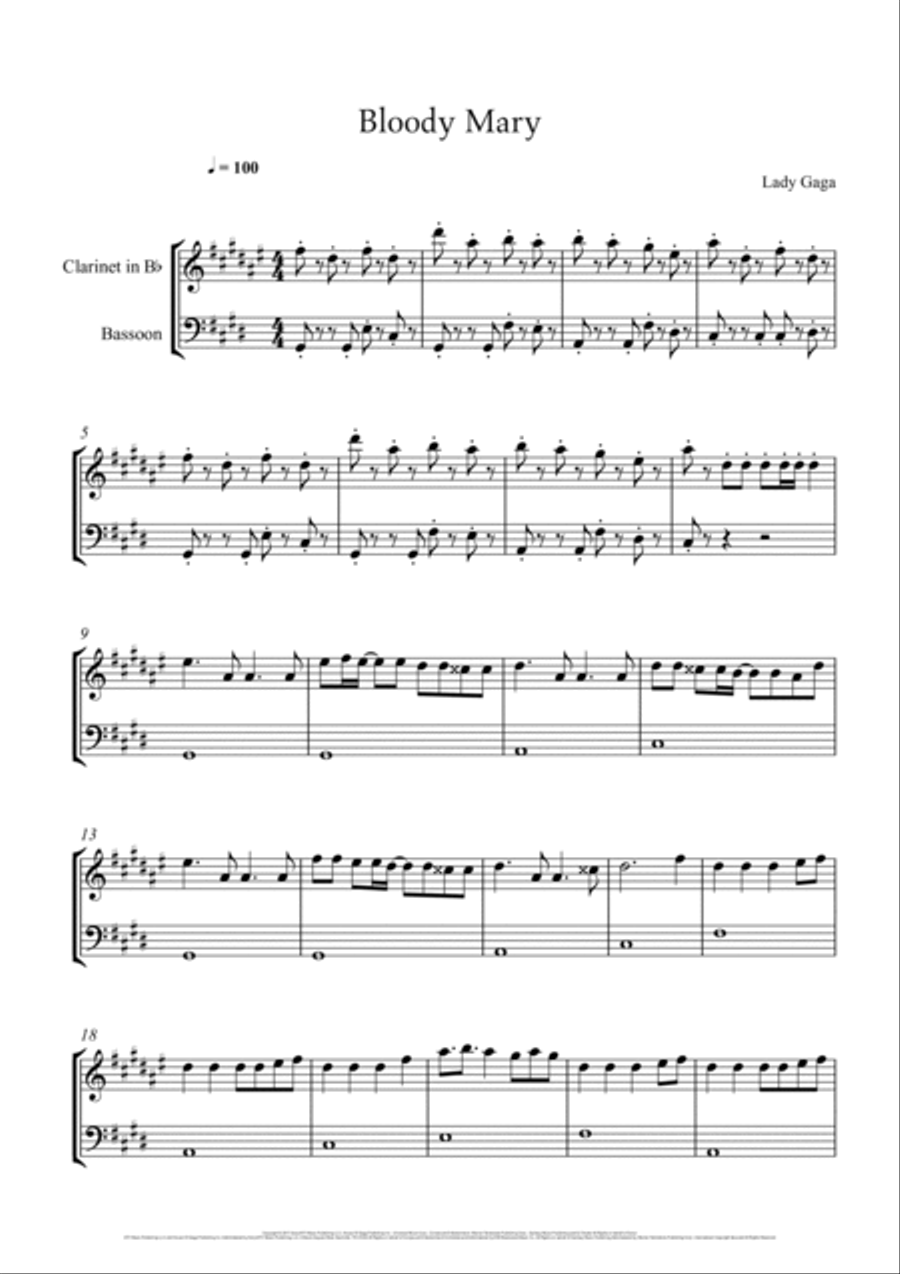 Bloody Mary Woodwind Duet scores gallery preview page 2