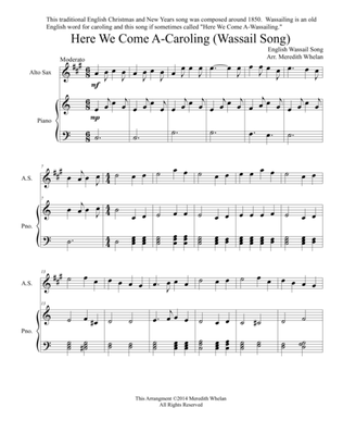 Christmas Duets for Alto Saxophone & Piano: Here We Come A-Caroling (Wassail Song)