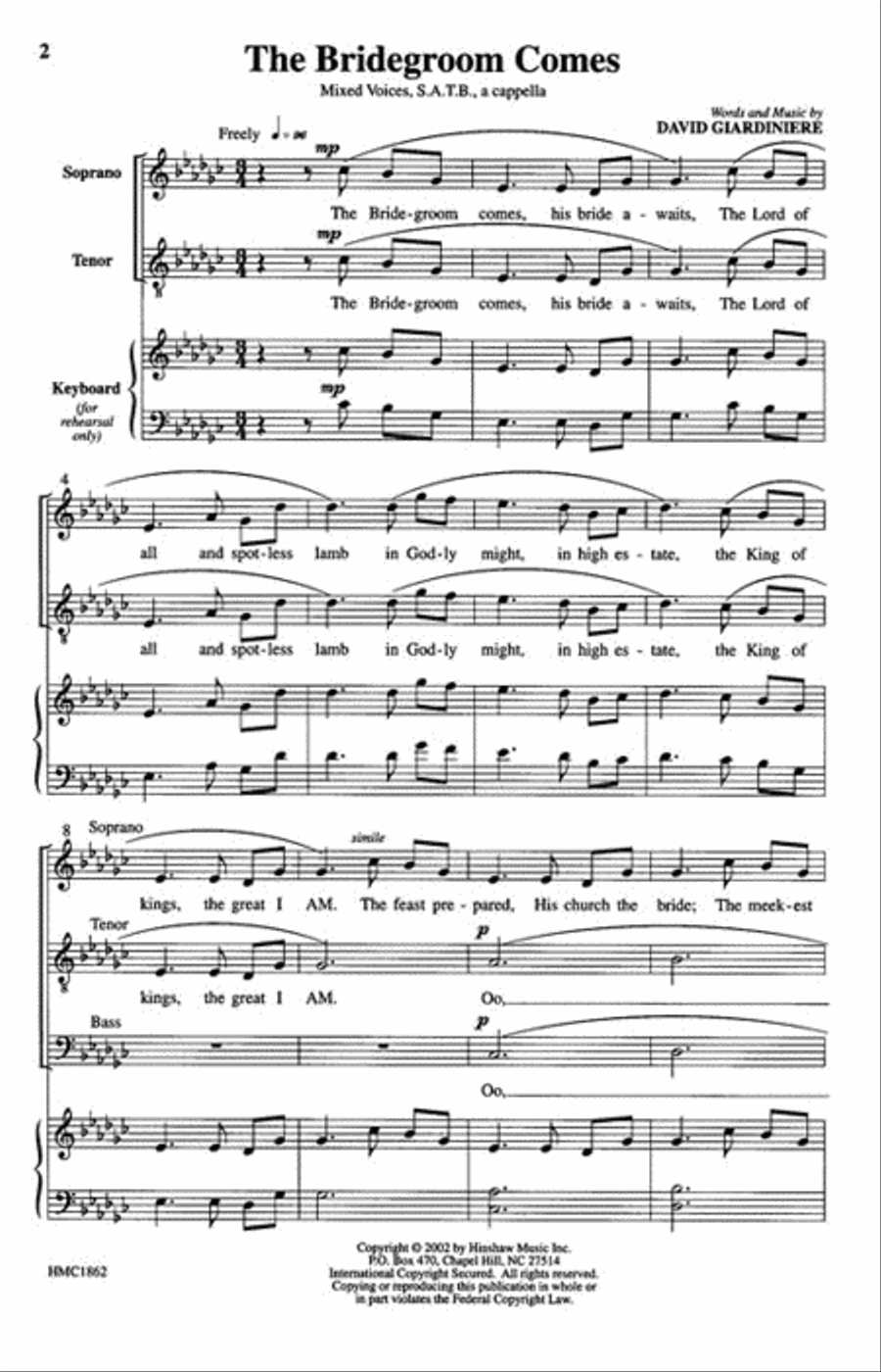 The Bridegroom Comes SSAATTBB scores gallery preview page 2
