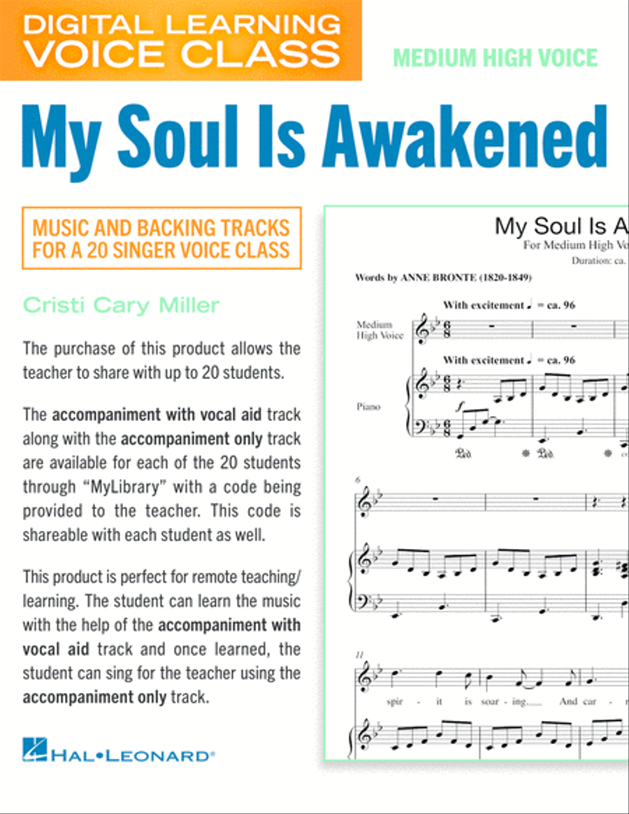 My Soul Is Awakened (Medium High Voice) (includes Audio) Choir scores gallery preview page 1