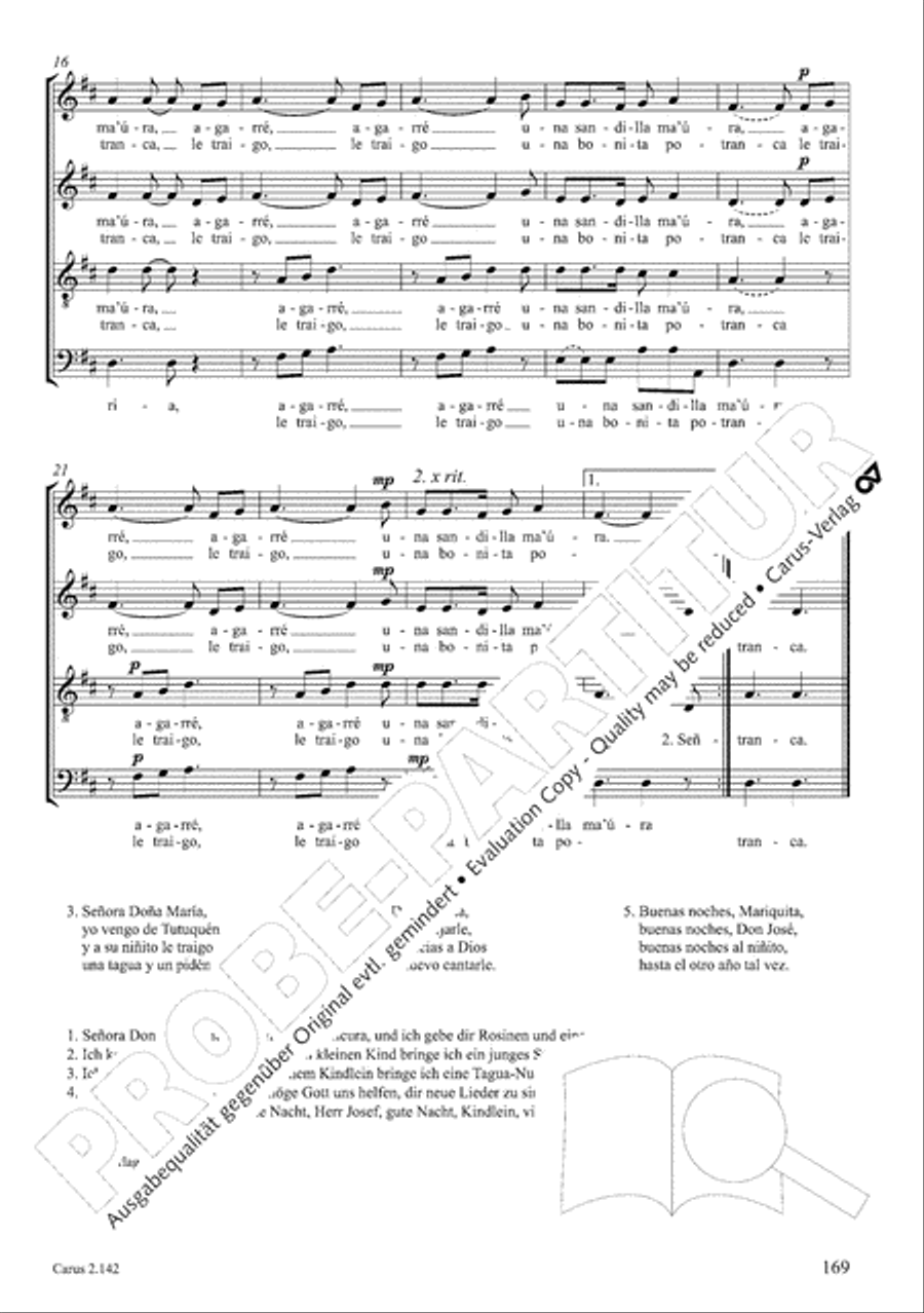 Christmas Carols of the World. Choral collection 4-Part scores gallery preview page 139
