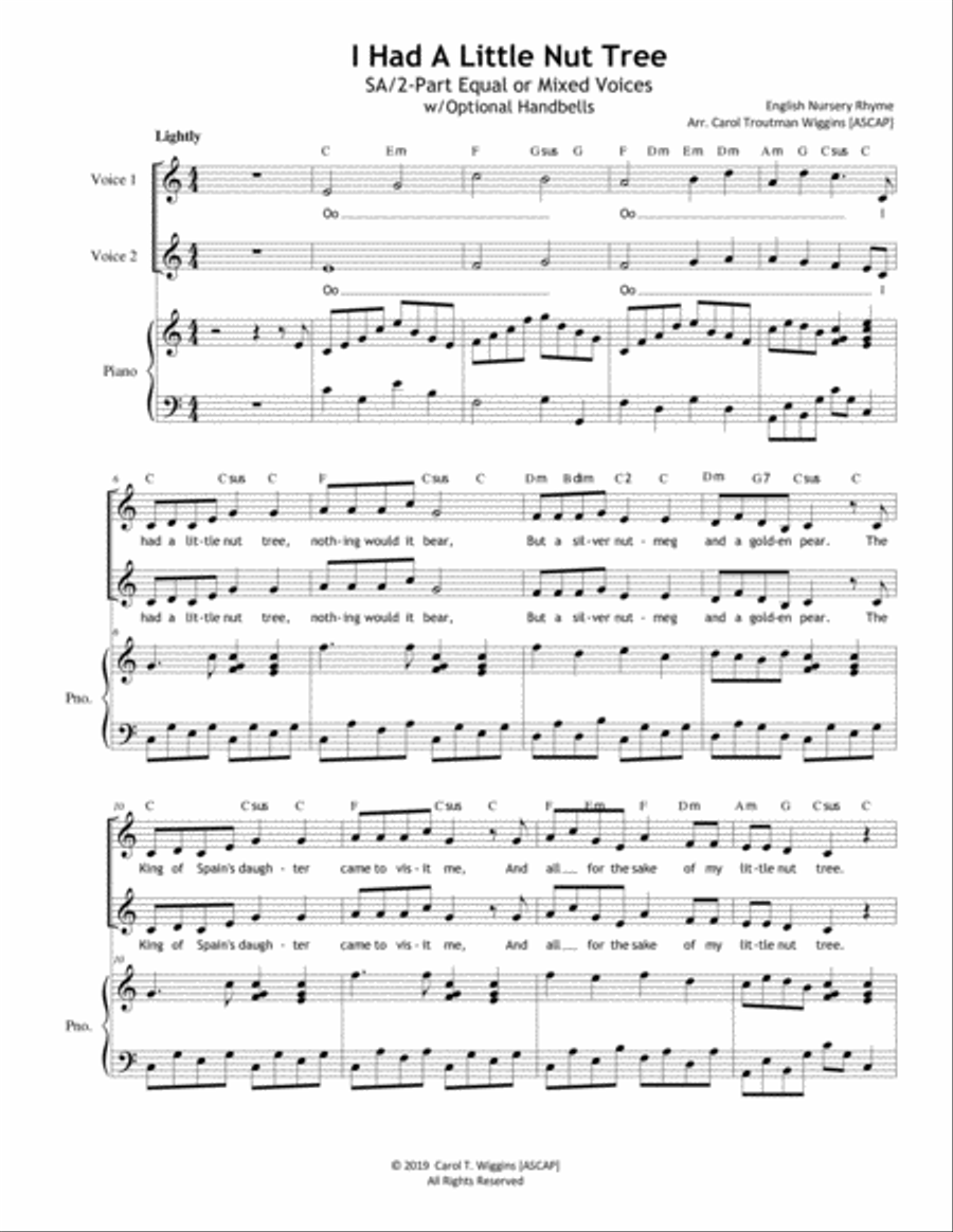 I Had A Little Nut Tree (SA) SA scores gallery preview page 1