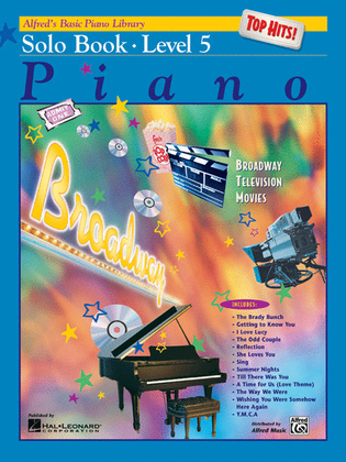 Book cover for Alfred's Basic Piano Library Top Hits! Solo Book, Book 5