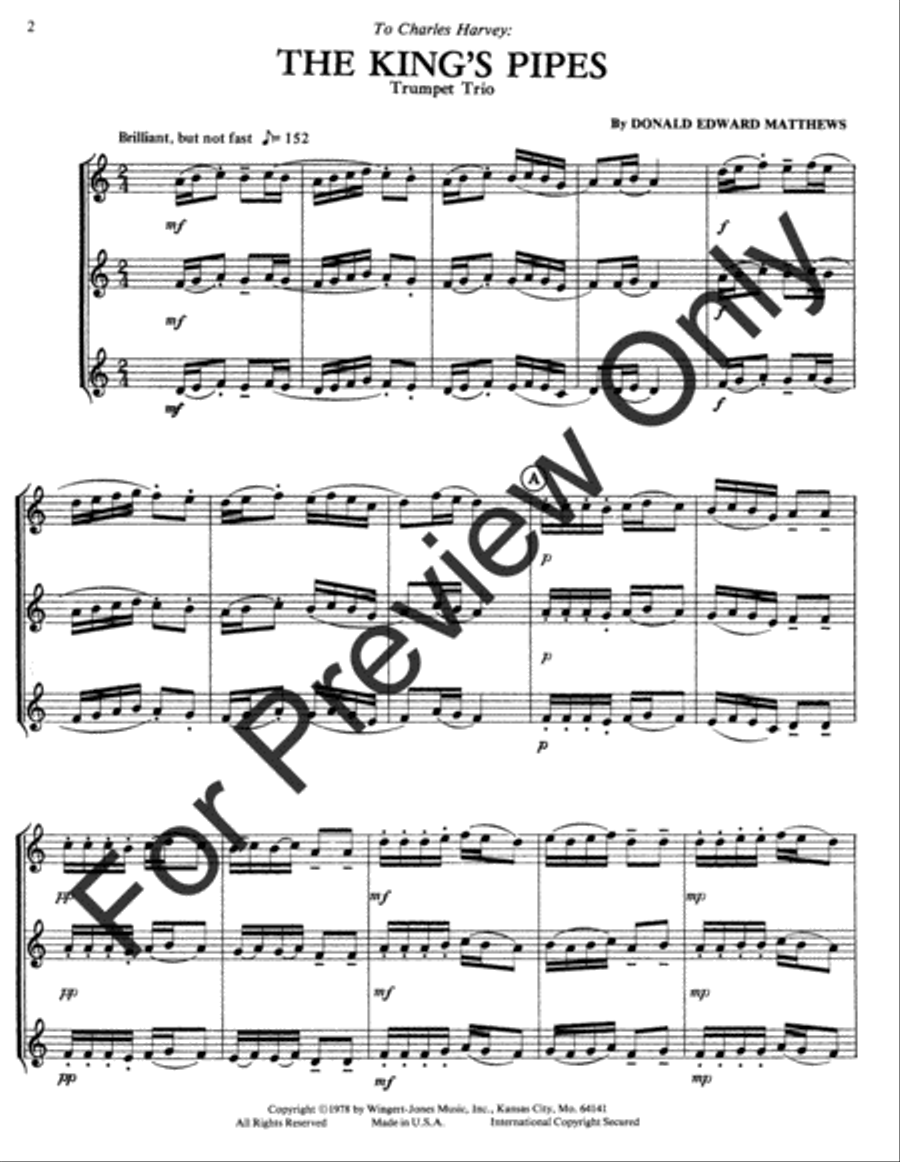 The King's Pipesrio The King's Pipesrio B-Flat Trumpet scores gallery preview page 3