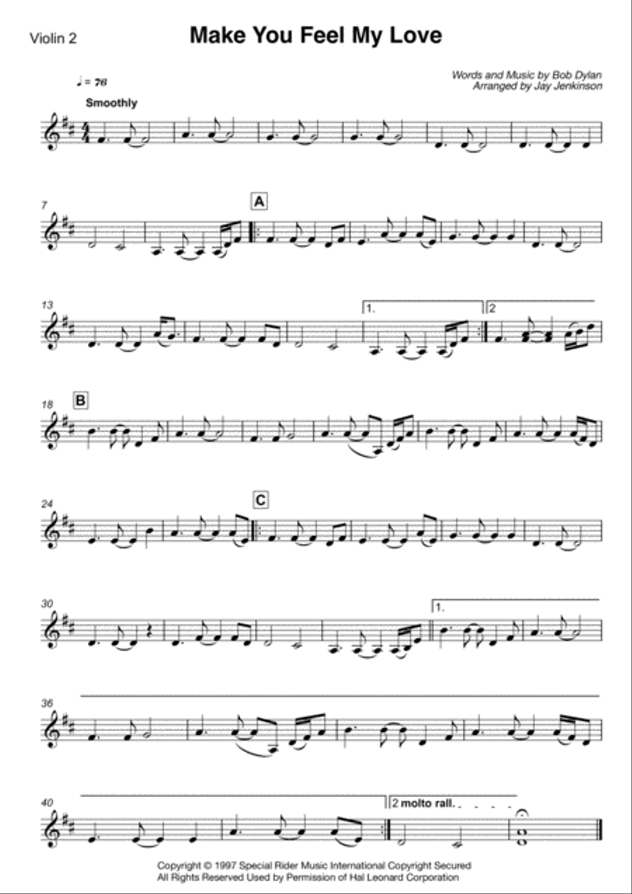 Make You Feel My Love String Quartet scores gallery preview page 3