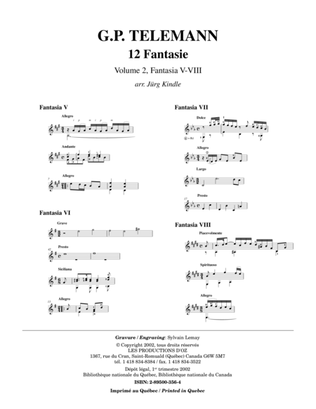 Book cover for 12 Fantasie, vol. 2, Fantasia V-VIII