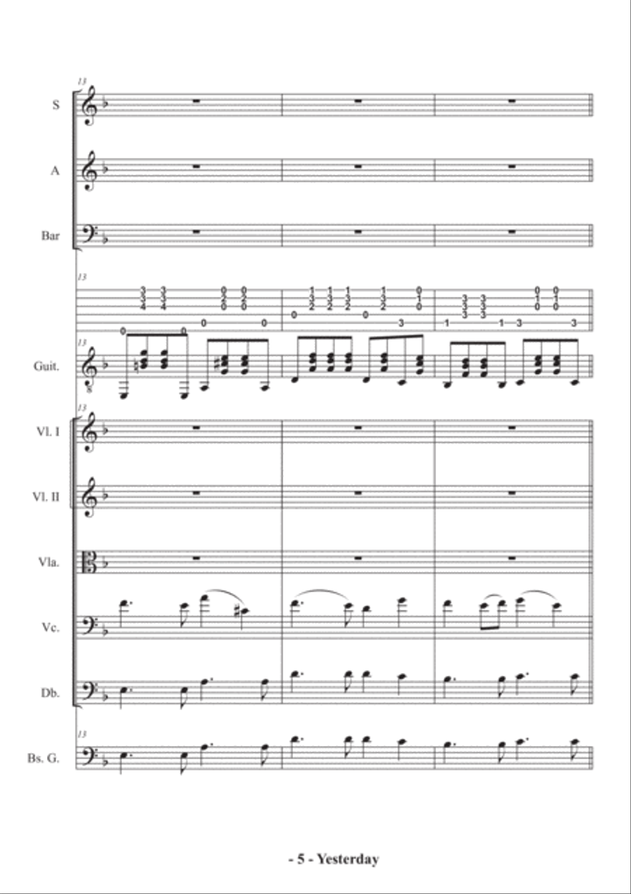 Yesterday Yesterday 3-Part scores gallery preview page 5
