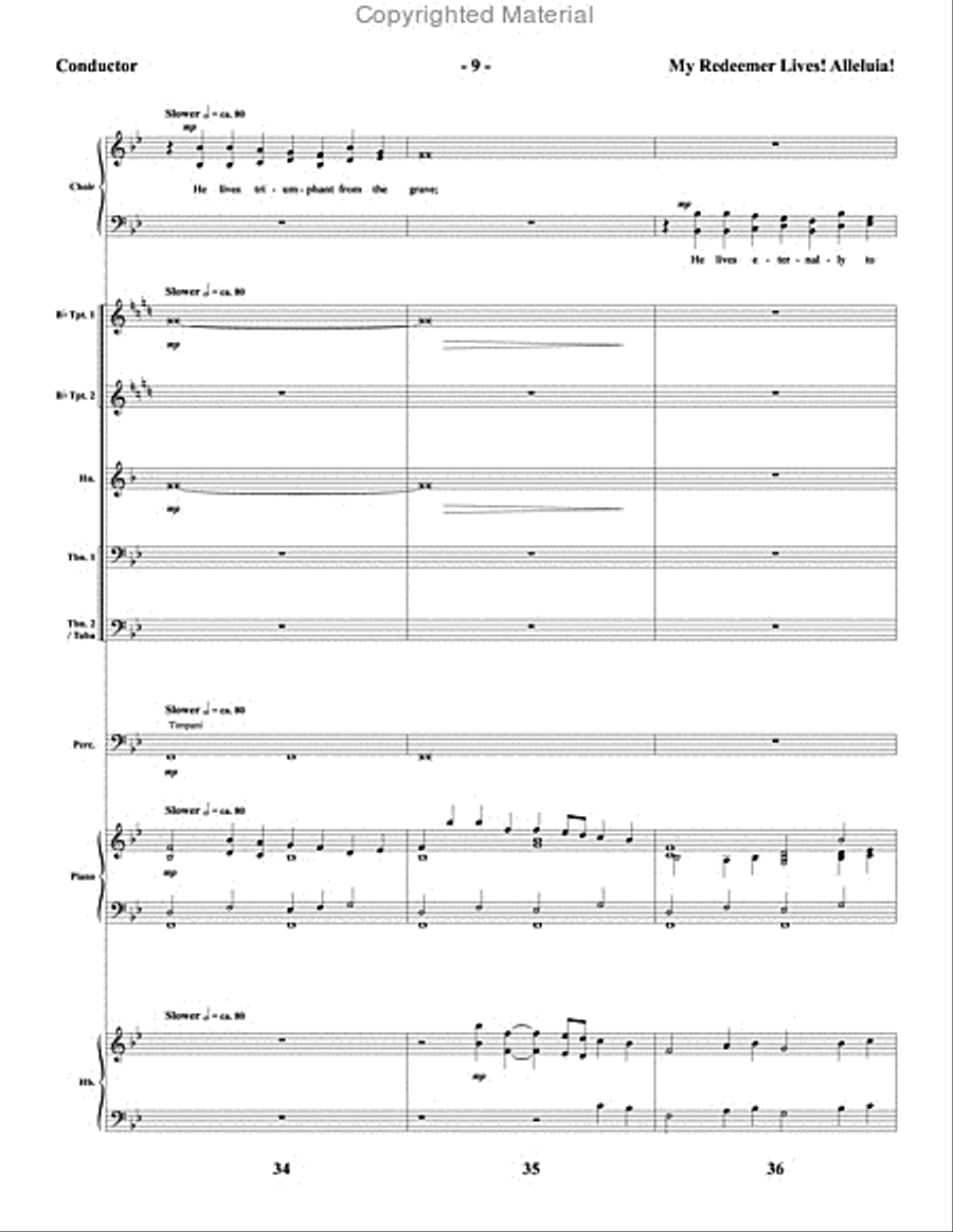 My Redeemer Lives! Alleluia! - Brass and Percussion Score and Parts Choir scores gallery preview page 10