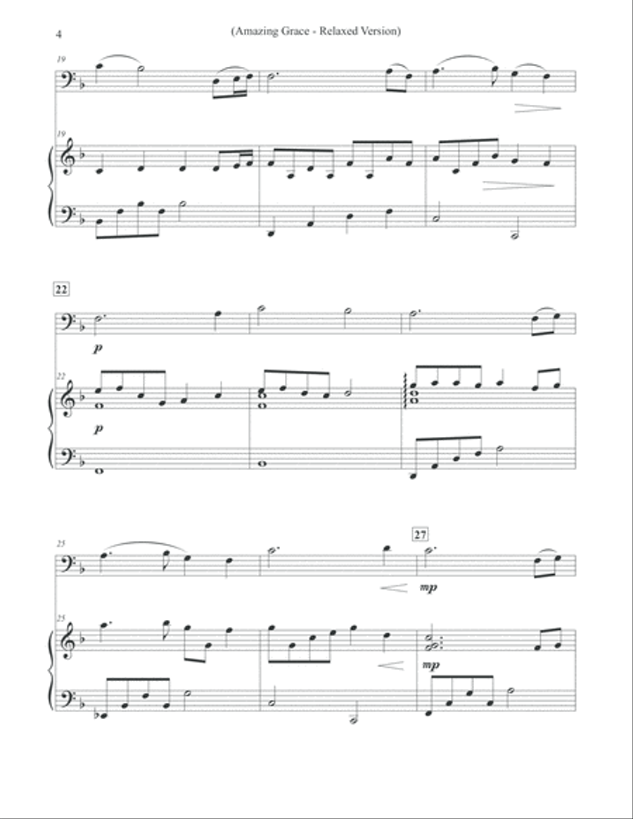 Amazing Grace - Cello & Piano Relaxed Version Piano scores gallery preview page 4