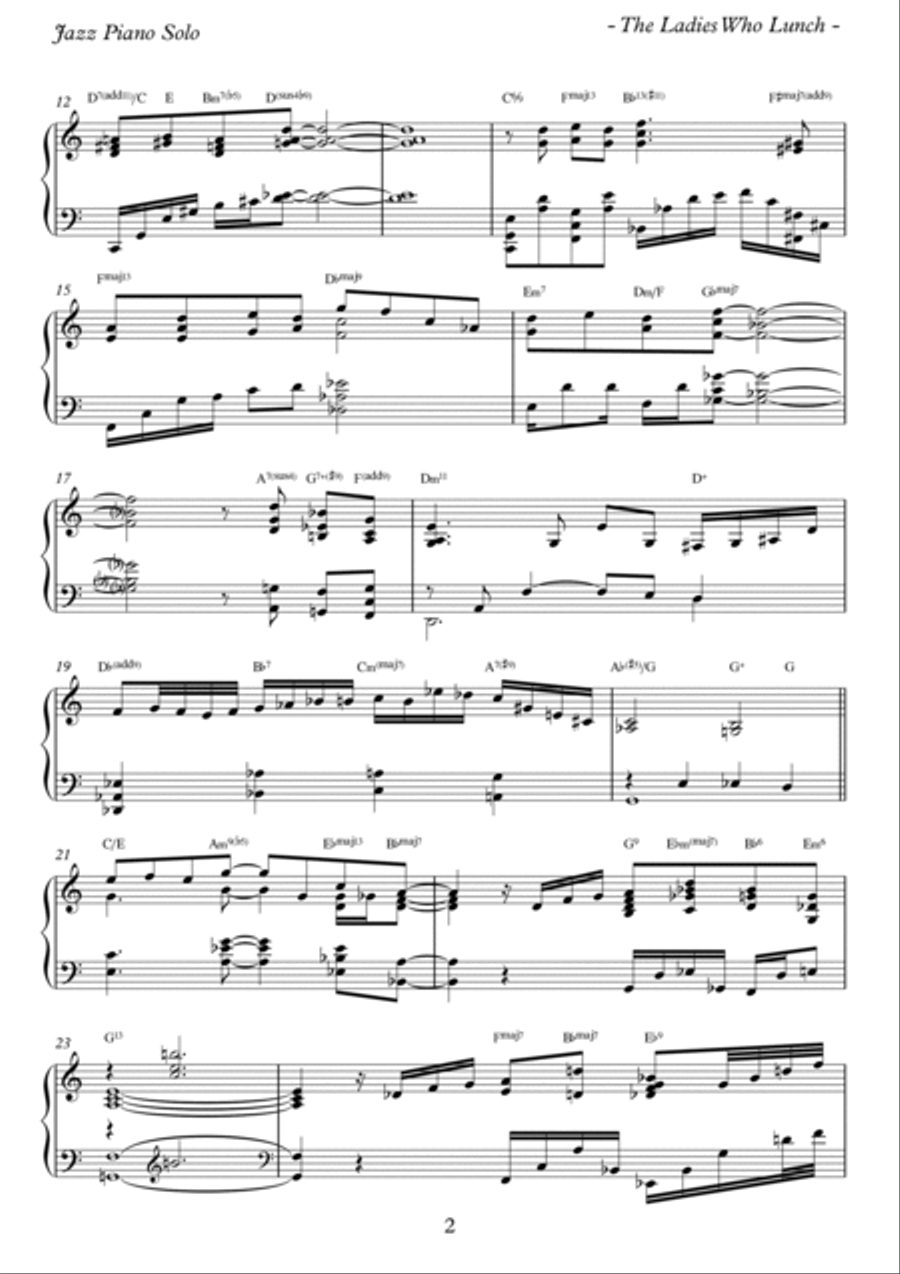 The Ladies Who Lunch Piano Solo scores gallery preview page 2