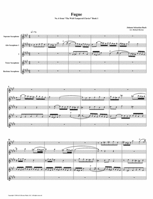 Fugue 06 from Well-Tempered Clavier, Book 1 (Saxophone Quintet)