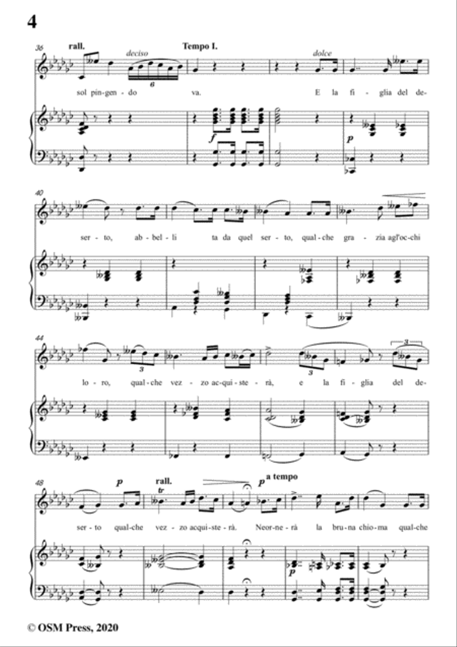 Donizetti-Ne ornera la bruna chioma,in G flat Major,for Voice and Piano Voice Solo scores gallery preview page 6