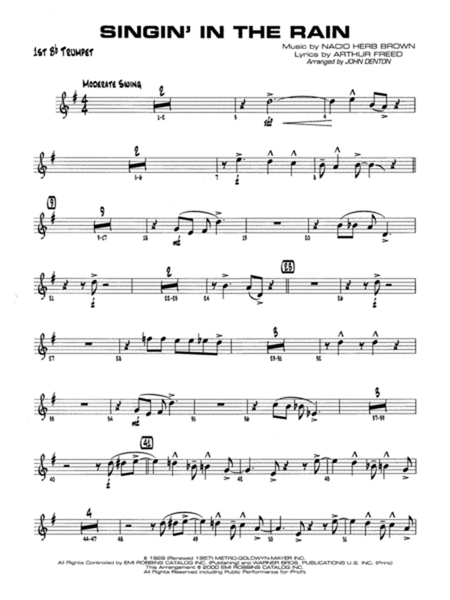Singin' in the Rain: 1st B-flat Trumpet