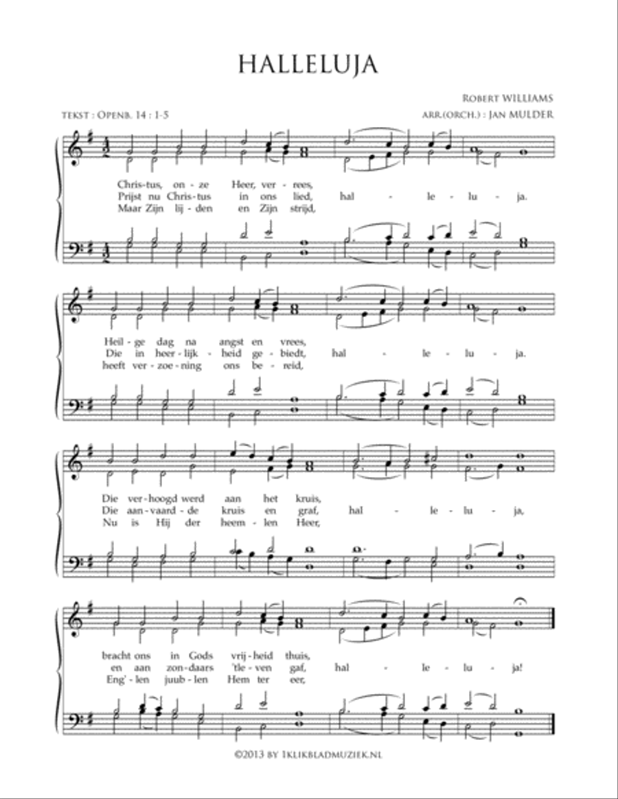 Halleluja - Christus Onze Heer Verrees 4-Part scores gallery preview page 1