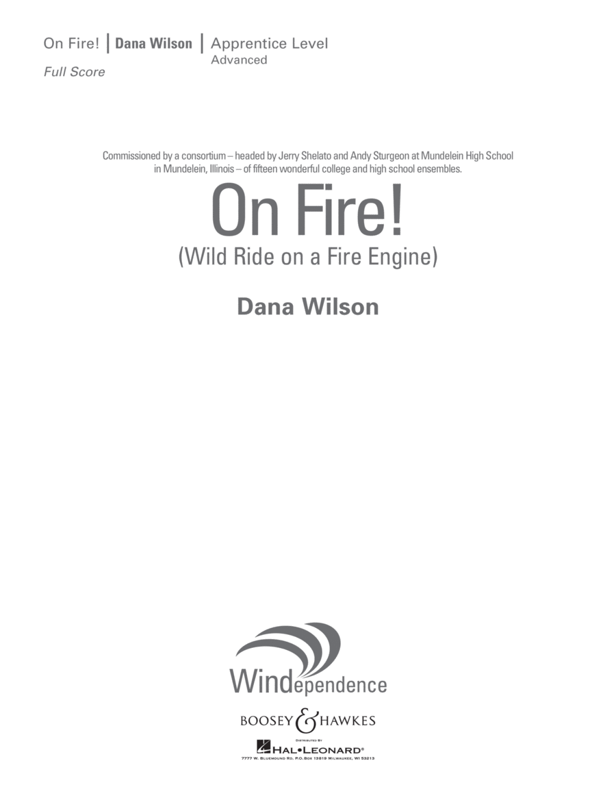 On Fire! (Wild Ride on a Fire Engine) - Conductor Score (Full Score) Concert Band scores gallery preview page 1