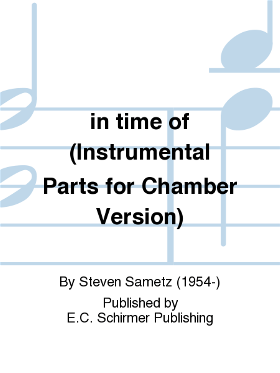 in time of (Chamber Version Instrumental Parts) Choir scores gallery preview page 1