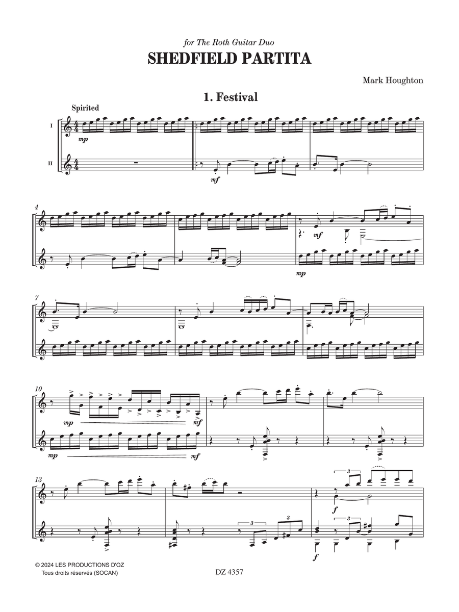Shedfield Partita Classical Guitar scores gallery preview page 4