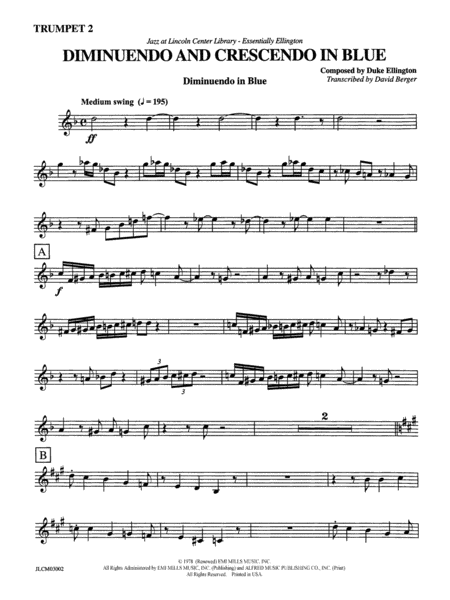 Diminuendo and Crescendo in Blue: 2nd B-flat Trumpet