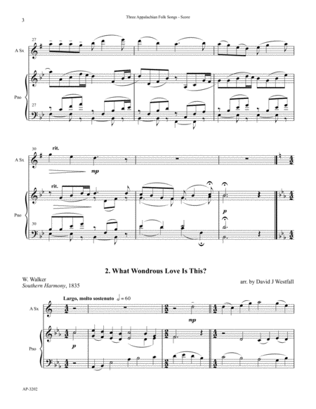 Three Appalachian Folk Songs - Eb or F horn solo, piano image number null