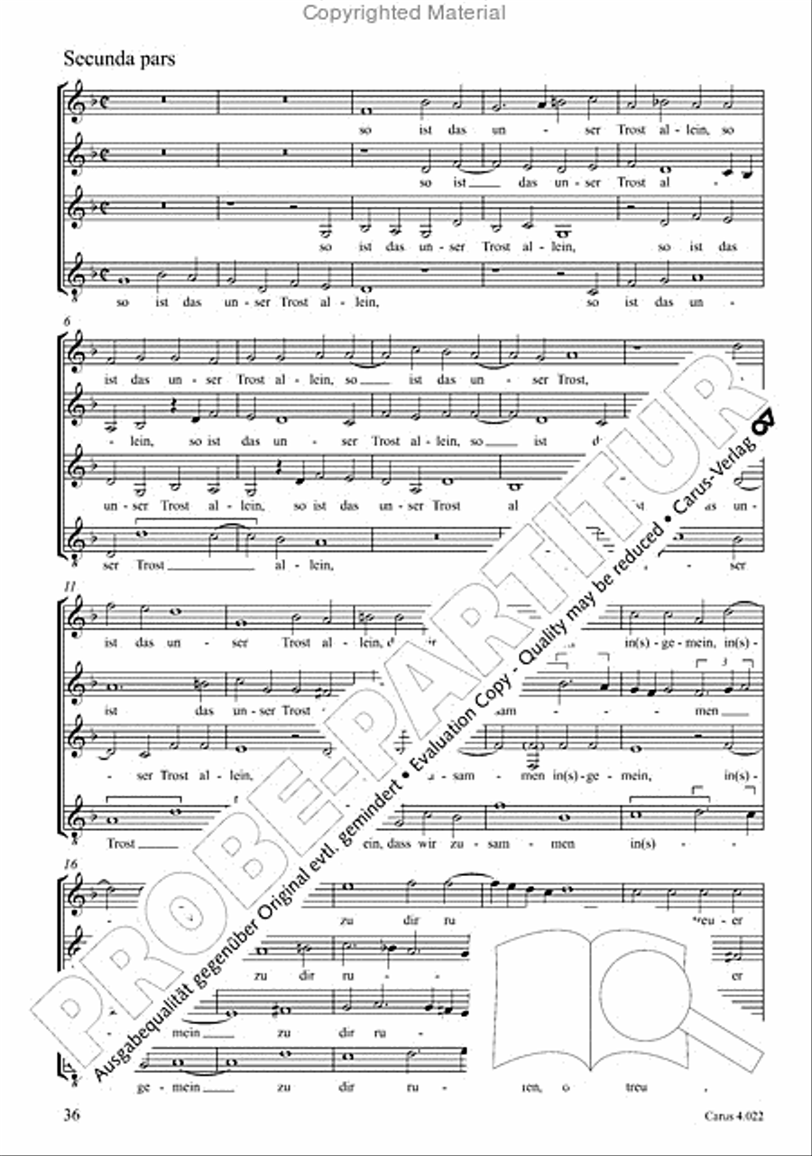 When in the hour of utmost need (Wenn wir in hochsten Noten sein) 4-Part scores gallery preview page 4