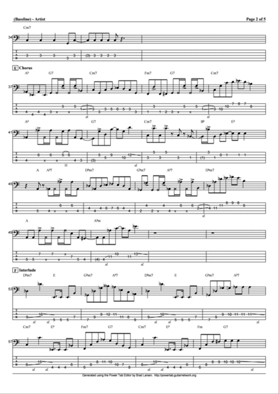 Fuzai Chakushin Ame Furasu Bass Guitar scores gallery preview page 2
