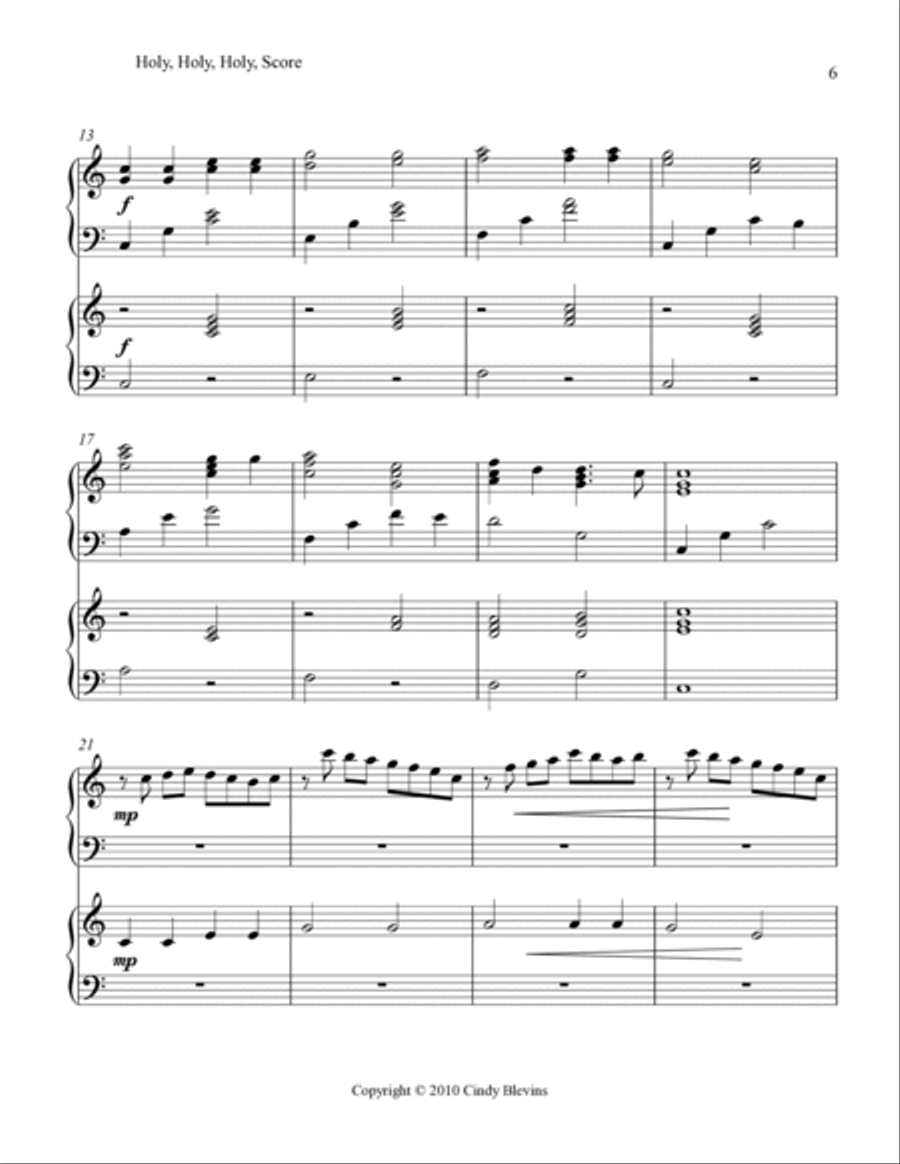 Holy, Holy, Holy, Lord God Almighty, for Harp Duet Harp scores gallery preview page 3