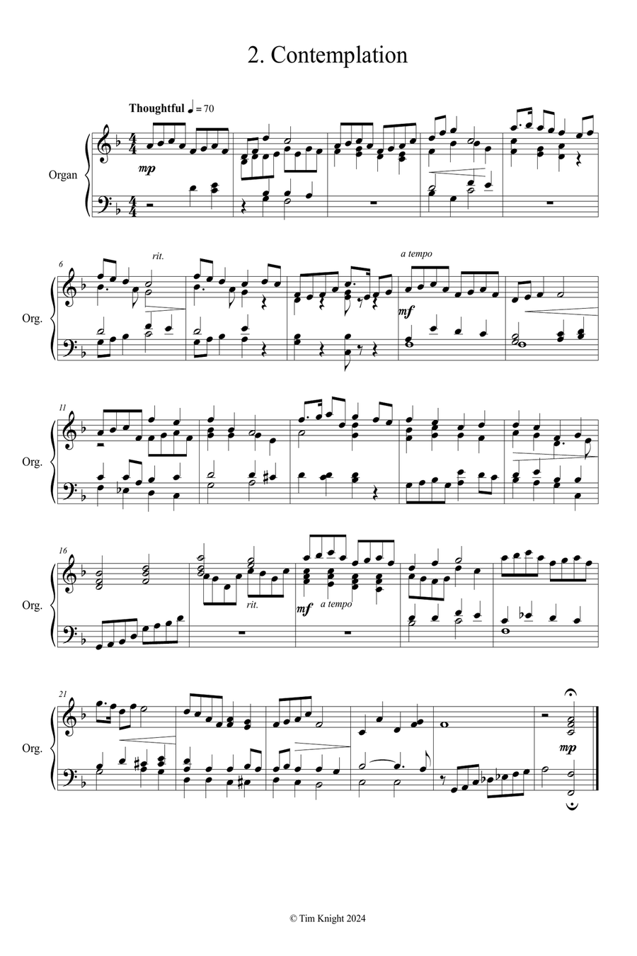 Six Miniatures for Manuals set 4 Organ Solo scores gallery preview page 4