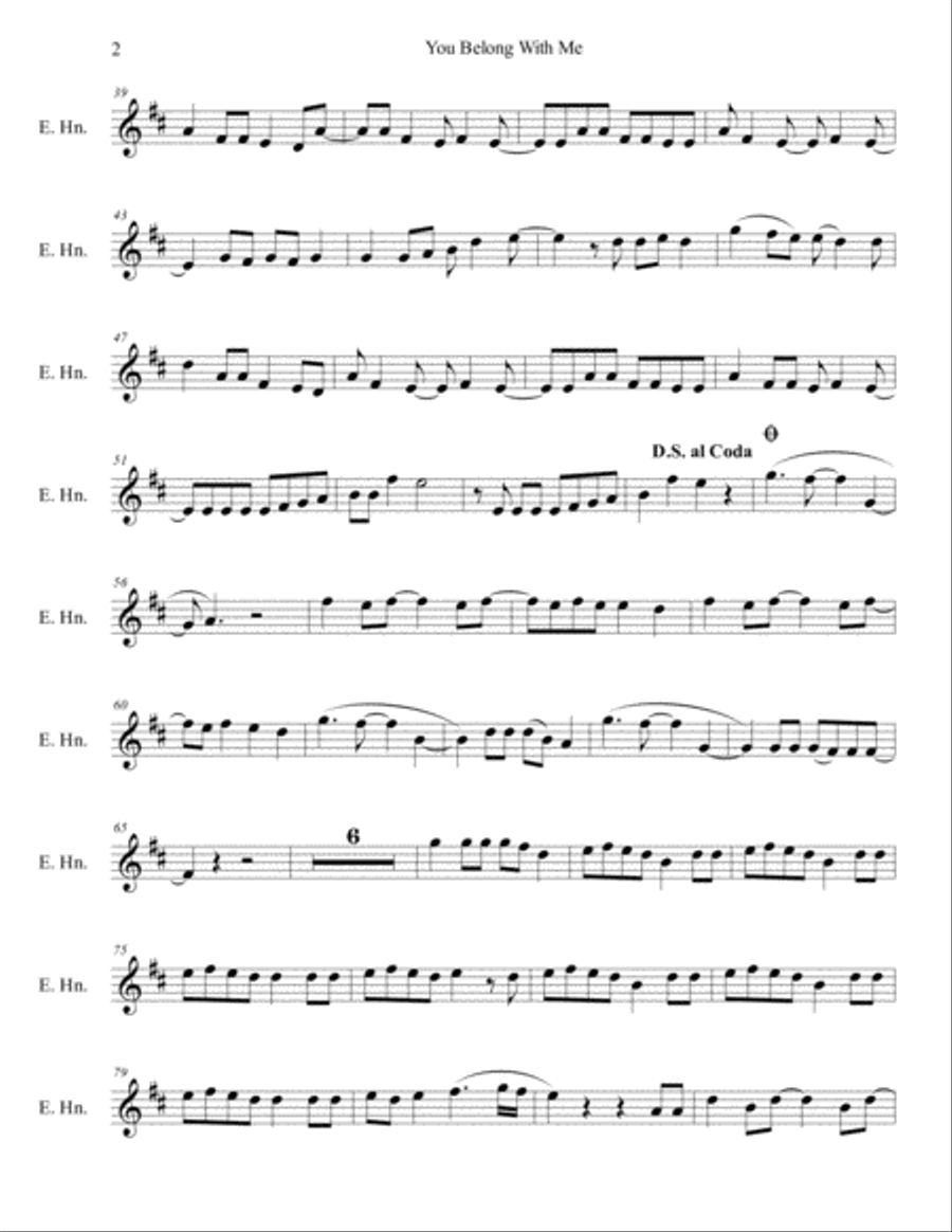 You Belong With Me English Horn scores gallery preview page 2