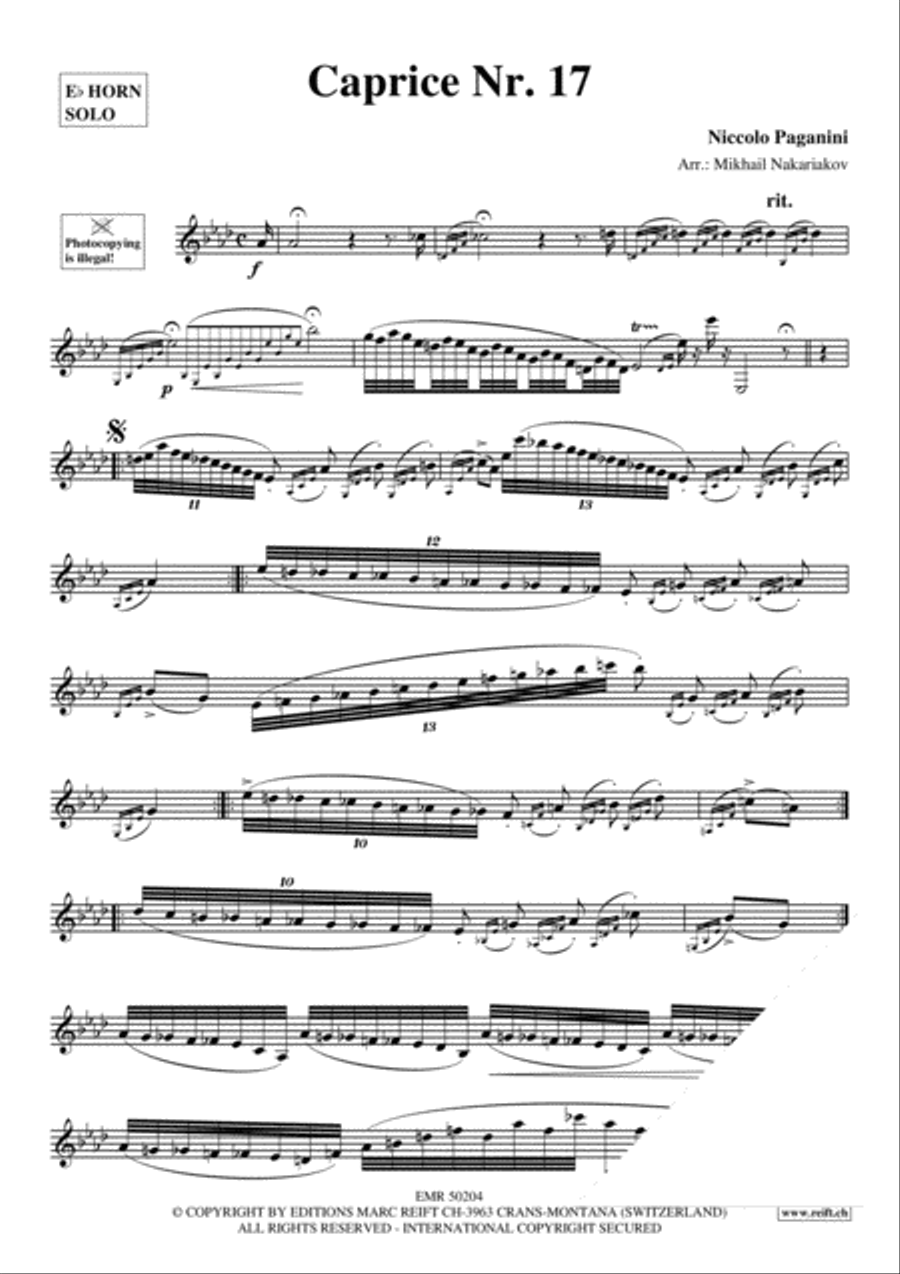 Caprice No. 17 Horn Solo scores gallery preview page 3
