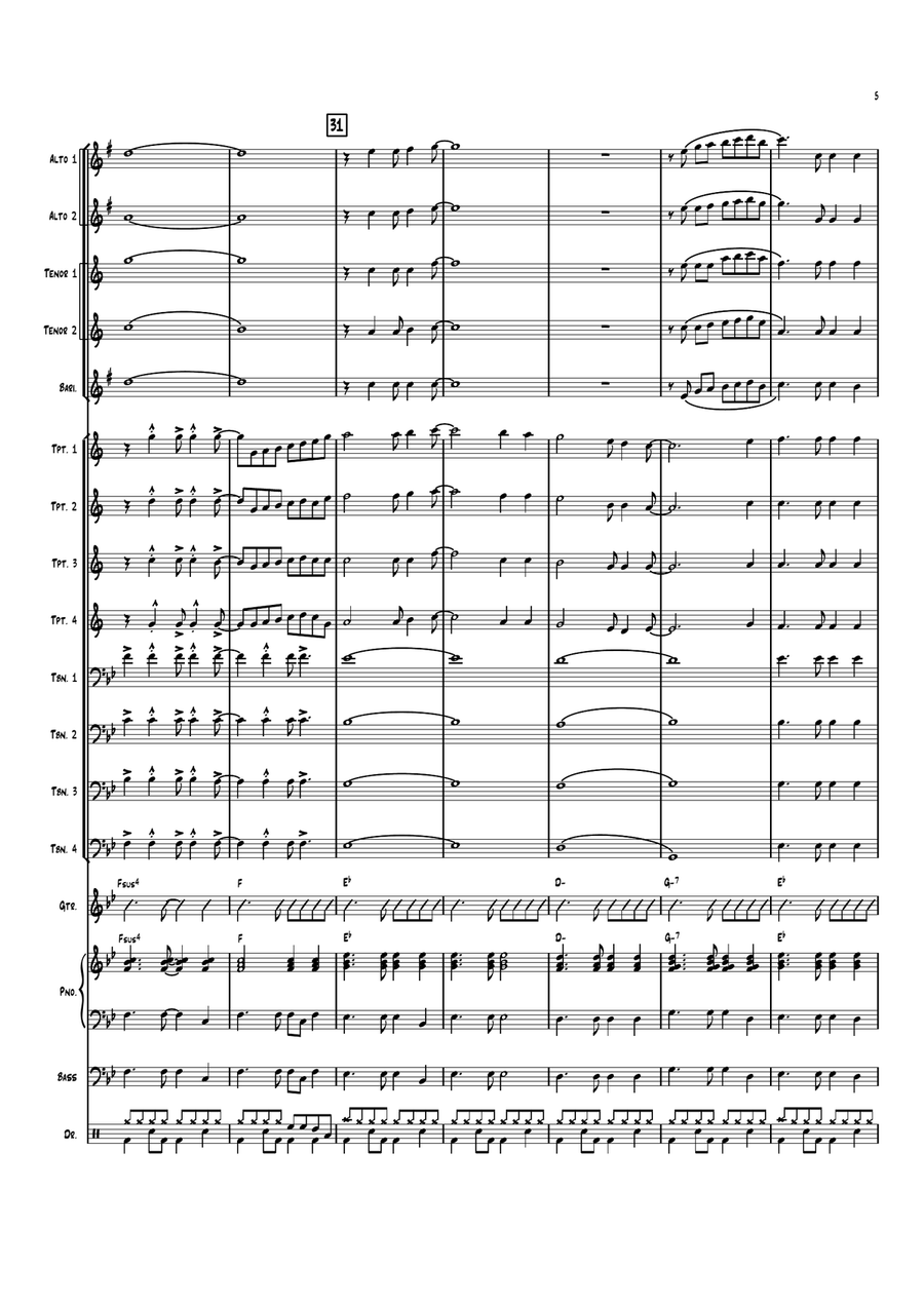 Bohemian Reflection Jazz Ensemble scores gallery preview page 5