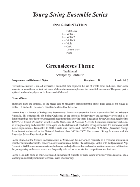 Greensleeves Theme: Score
